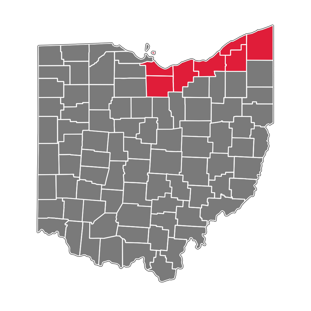Northeast Ohio hub map