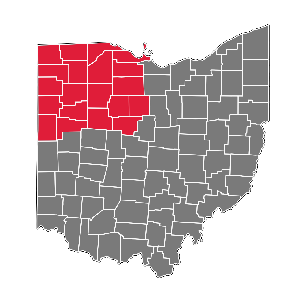 Northwest Ohio hub map