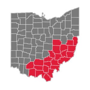Southeast Ohio hub map