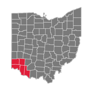 Southwest Ohio hub map