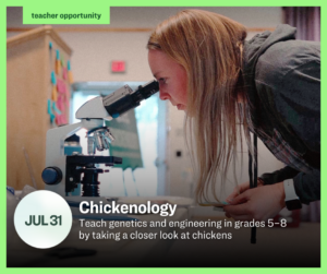 Chickenology July 31 2024 graphic with teacher