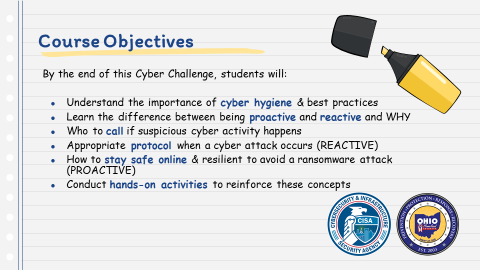 course objectives slide