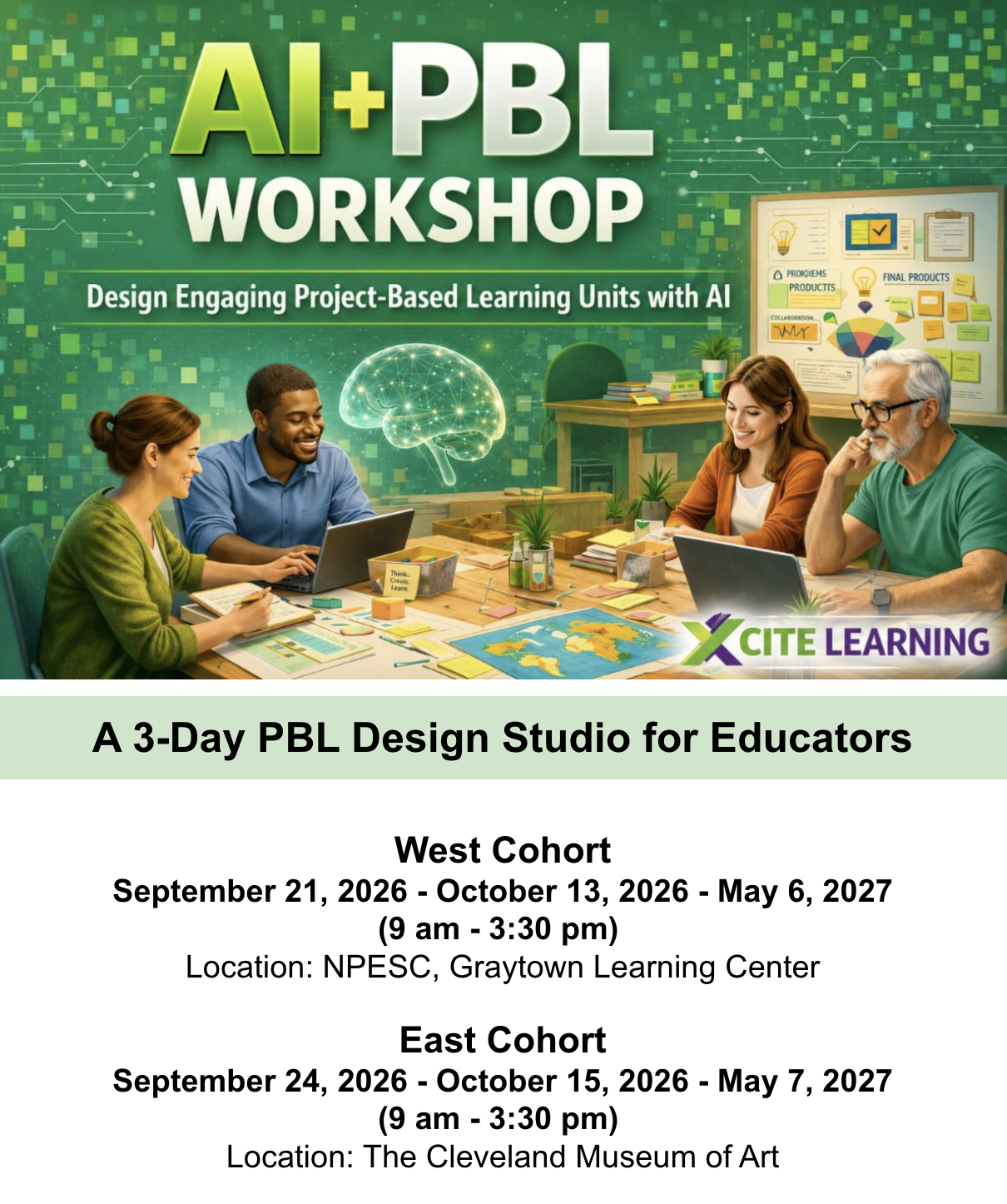 AI + PBL Workshop flyer